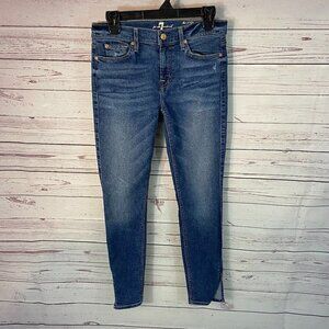 7 For All Mankind Ankle Skinny Jeans Women's Size 28 (28 x 28) Split Ankle